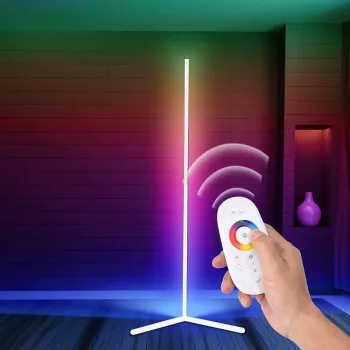 MOZOS LC-RGB LED rohová stojací lampa bílá