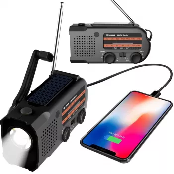 Solární dynamo rádio MOZOS ER-01 AM/FM 5000 mAh