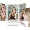 MOZOS ML10X LED Makeup Mirror with 10x Magnification, 3 Color Modes, Stepless Dimming, 360° Swivel, USB-C Rechargeable, White