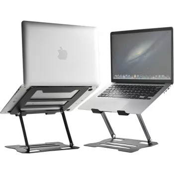 MOZOS N2-BK Ergonomický stojan na notebook - černý, nastavitelná výška, skládací, hliník