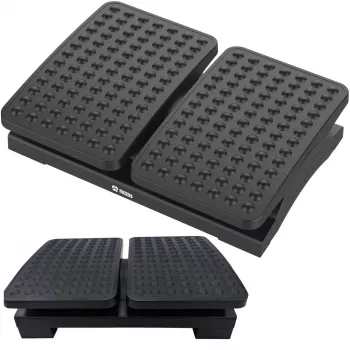 MOZOS FS8 Ergonomická kancelářská podnožka - nastavitelná výška & náklon, protiskluzový masážní povrch, černá