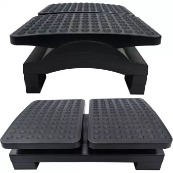 MOZOS FS8 Ergonomická kancelářská podnožka - nastavitelná výška & náklon, protiskluzový masážní povrch, černá