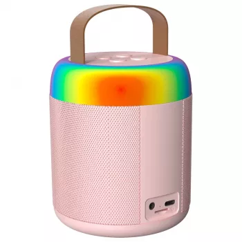 Růžový karaoke mikrofon MOZOS MK s Bluetooth reproduktorem