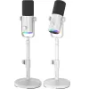 Dynamický mikrofon MOZOS GM-ONE, bílý, USB XLR RGB LED