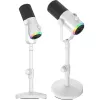 Dynamický mikrofon MOZOS GM-ONE, bílý, USB XLR RGB LED