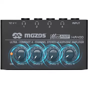MOZOS HA400 4kanálový stereo sluchátkový zesilovač