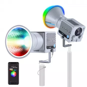 NEEWER HS60C 60W RGB COB LED videoleuchta, 8700 luxů, CRI 97+, ovládání aplikací/2,4G