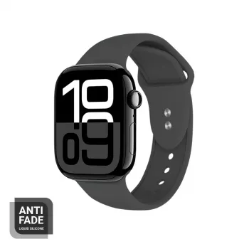 Crong Liquid silikonový řemínek na Apple Watch 44/45/46/49 mm - grafitový