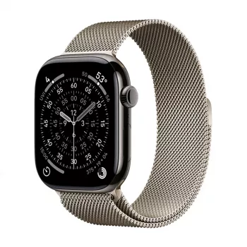 Ocelový pásek Crong Milano Steel pro Apple Watch 44/45/46/49 mm (šampaňská)