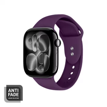 Crong Liquid Silicone Sport Band na Apple Watch 44/45/46/49 mm - švestková