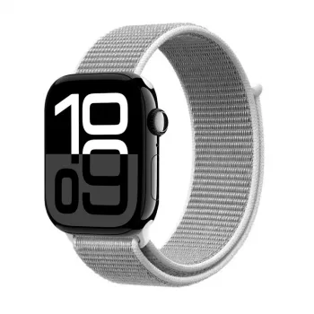 Crong Nylon Sport řemínek na Apple Watch 44/45/46/49 mm (stříbrnošedá)