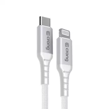 Crong Armor Link USB-C na Lightning Fast Charging MFi kabel 150cm bílý