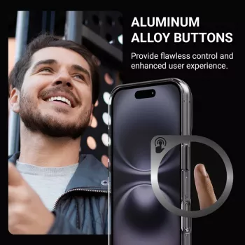 Pouzdro Crong Clear MAG Pro pro Apple iPhone 16, MagSafe, černé