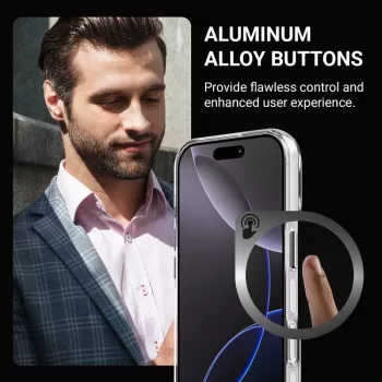 Pouzdro Crong Clear MAG Pro pro iPhone 16 Pro, MagSafe, průhledné
