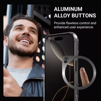 Pouzdro Crong Clear MAG Pro pro iPhone 16 Pro MagSafe (černé)