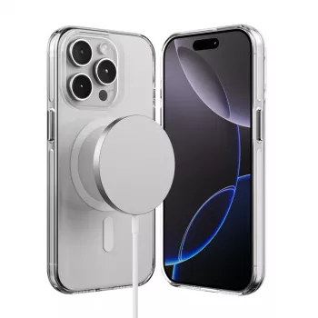 Pouzdro Crong Clear MAG Pro pro Apple iPhone 15 Pro s MagSafe (průhledné)