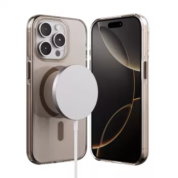 Pouzdro Crong Clear MAG Pro pro iPhone 15 Pro s MagSafe (Desert)