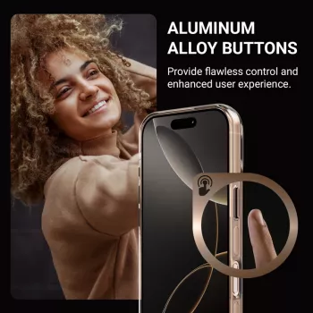Pouzdro Crong Clear MAG Pro pro iPhone 15 Pro s MagSafe (Desert)
