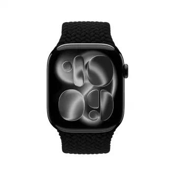 Crong Wave Band pletený řemínek na Apple Watch 38/40/41/42 mm (černý)