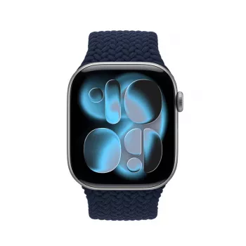 Tkaný textilní pásek Crong Wave Band pro Apple Watch 38/40/41/42 mm (námořnická modrá)