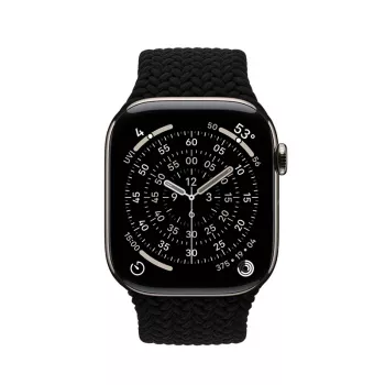 Crong Wave Band pletený nylonový pásek pro Apple Watch 44/45/46/49 mm (černá)