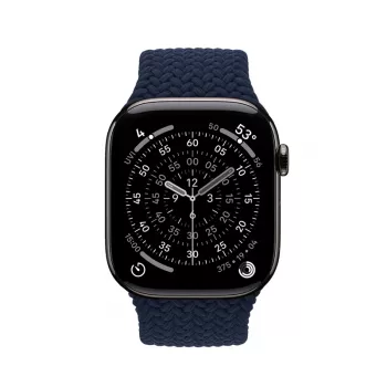 Tkaný nylonový náramek Solo Loop Crong Wave Band pro Apple Watch 44/45/46/49 mm (námořnická modrá)