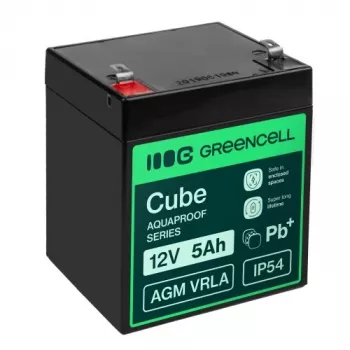 Greencell AGM VRLA 12V 5Ah baterie pro pokladnu, hračku, kameru (91x70x102mm)