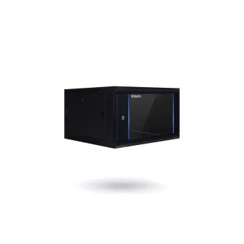 RACKTEL RL-4504WRE 4U 600x450 nástěnný rackový rozvaděč, černý, dvířka z tvrzeného skla