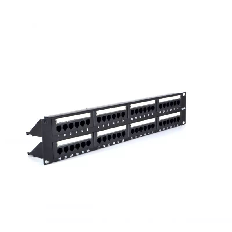 RACKTEL RL-PP4885E 48portový Cat.5e UTP patch panel 2U 19 inch černý