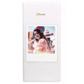 LOVEINSTANT Fotoalbum pro 64 fotografií kompatibilní s Fuji Instax Wide, Square, Polaroid 600, SX-70, Now, i-Type - bílé
