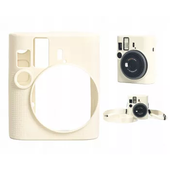 LOVEINSTANT Silikonové ochranné pouzdro pro Fujifilm Instax Mini 41 - bílé/béžové