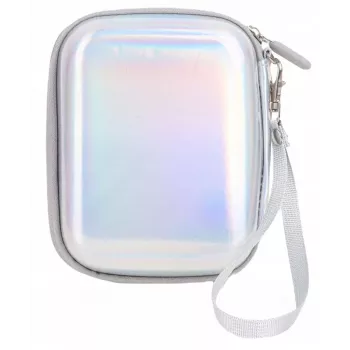 LOVEINSTANT pouzdro z PU kůže Sparkle Silver pro Fujifilm Instax Mini Evo / Mini Liplay / Mini Link