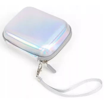LOVEINSTANT pouzdro z PU kůže Sparkle Silver pro Fujifilm Instax Mini Evo / Mini Liplay / Mini Link