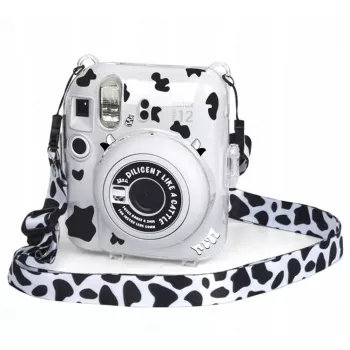 LOVEINSTANT pouzdro pro Fujifilm Instax Mini 12 se samolepkami - kravský vzor