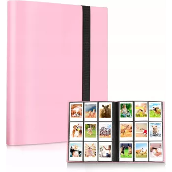 LOVEINSTANT fotoalbum na 360 fotografií kompatibilní s Fujifilm Instax Mini / Xiaomi / Polaroid / Canon / HP / Kodak, růžové