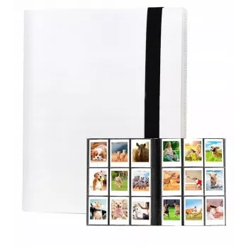LOVEINSTANT fotoalbum na 360 fotografií kompatibilní s Fujifilm Instax Mini / Xiaomi / Polaroid / Canon / HP / Kodak, bílé