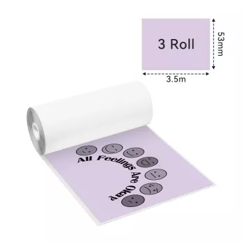 Phomemo Thermal Sticker Paper Labels 3 Rolls Assorted Colors for T02 M02 PRO M03 M04S