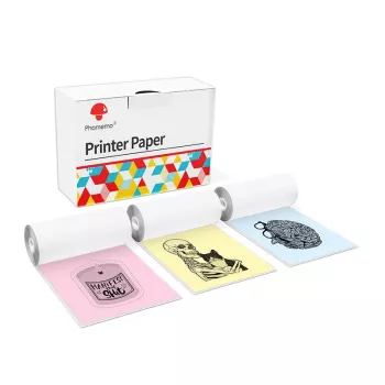 Phomemo Color Thermal Paper Rolls 53mm x 6.5m 3-Pack for T02 M02 PRO M03 M04S