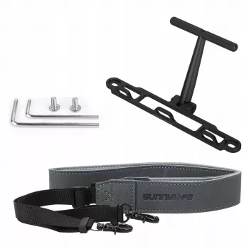 SUNNYLIFE Neck Shoulder Strap Mount for DJI RC 2 / RC 1 Remote Controller - Black Nylon Fabric with Aluminum Alloy Hooks