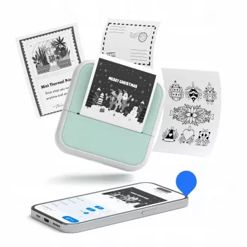 Bluetooth termotiskárna S1 pro fotografie, samolepky, poznámky a štítky, 53 mm, 203 dpi, zelená LOVEINSTANT
