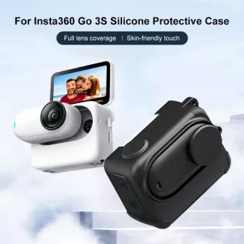 PULUZ silikonové ochranné pouzdro s krytkou objektivu pro Insta360 GO 3 / GO 3S - černé (PU772B)