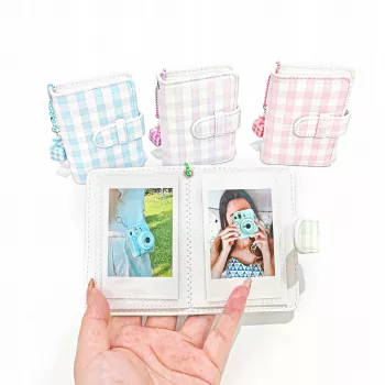 LOVEINSTANT kostkované zelené kapesní fotoalbum pro 28 tisků Instax Mini a Zink