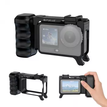 PULUZ rámová montáž + grip + adaptér cold shoe pro DJI Osmo Action 6 / PU1096B
