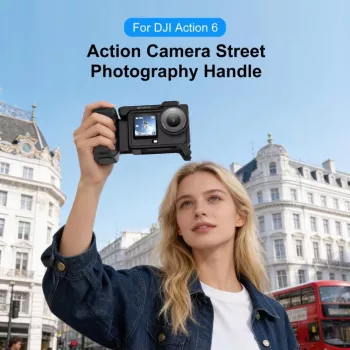 PULUZ rámová montáž + grip + adaptér cold shoe pro DJI Osmo Action 6 / PU1096B