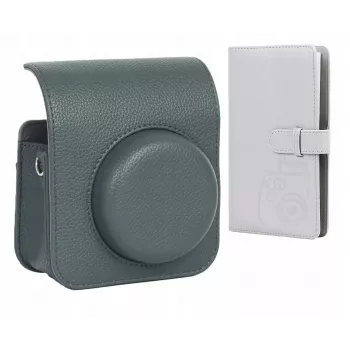 LOVEINSTANT sada pouzdra na fotoaparát a fotoalba pro Fujifilm Instax Mini 41, šedá, na 96 fotografií