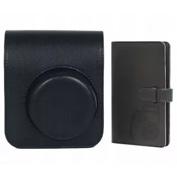 LOVEINSTANT pouzdro kryt pouch pro Fujifilm Instax Mini 41 + fotoalbum na 96 fotografií / černé