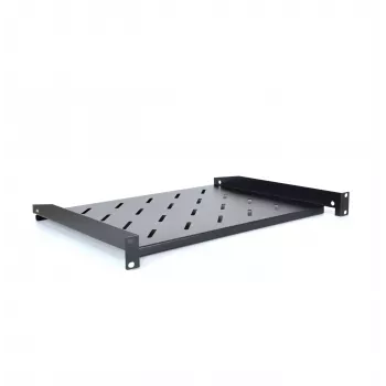 RACKTEL RL-PD600S 1U 19 inch přední montážní police do racku, hloubka 600 mm, nosnost 20 kg, černá (RAL 9005)