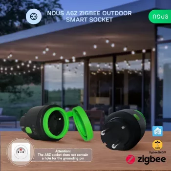 Venkovní chytrá zásuvka NOUS A6Z Zigbee 1 ks s měřením spotřeby