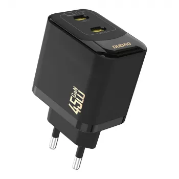 Dudao A28PEU GaN 45W PD 2xUSB-C nástěnná nabíječka černá