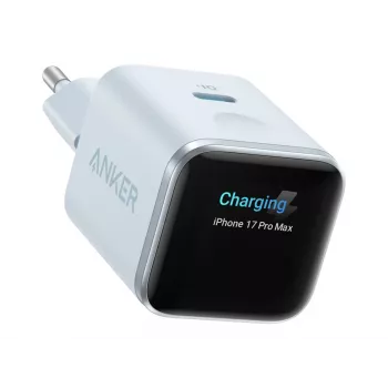 Nabíječka ANKER Nano Charger 45W GaN 1x USB-C ActiveShield 5.0 Touchsensor iPhone Recognition SmartDisplay, pastelově modrá